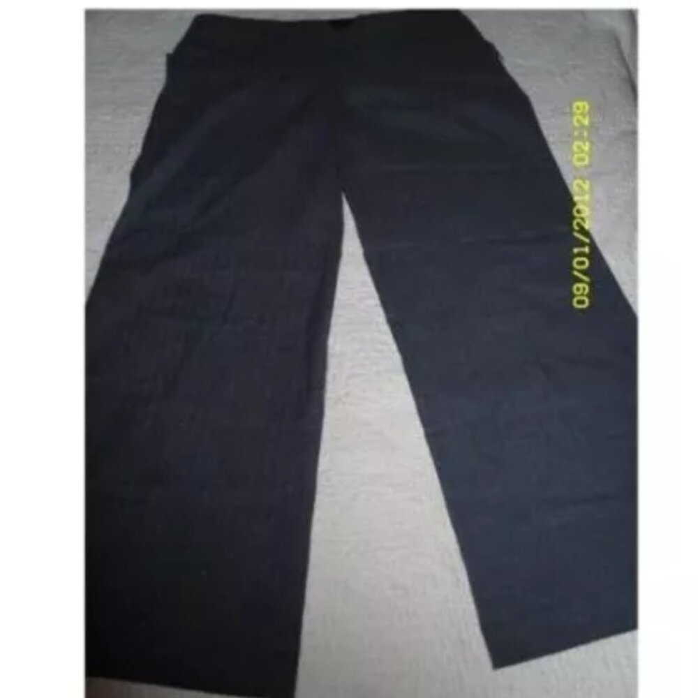 Studio Y Gray w/ Pinstripes 13/14 Dress Pants Work Career Trousers Grey Metallic